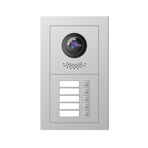 Modulare Video-Türsprechstelle mit 2 Modulen (Kamera und 5-fach Klingelfeld).
